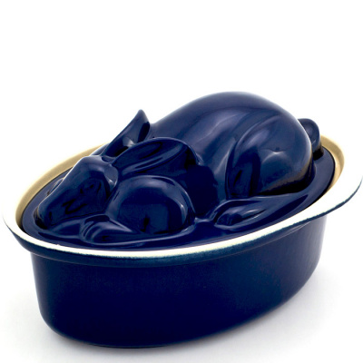 Brytfanna żeliwna emaliowana Królik Chasseur kobaltowa mała 3701-09