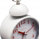 Budzik analogowy retro Single Bell Nextime biały 5213 WI