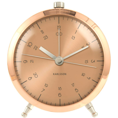 Budzik Button Karlsson miedziany KA5599CO