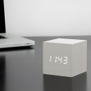 Budzik Cube Click Clock Gingko biały wyświetlacz LED, biały GK08W13