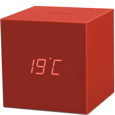 Budzik Gravity Cube Click Clock Gingko czerwony GK18RD