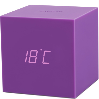 Budzik Gravity Cube Click Clock Gingko fioletowy GK18PE