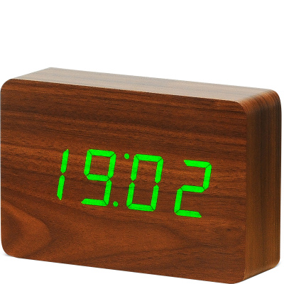 Budzik LED Brick Click Clock Gingko orzech włoski GK15G8