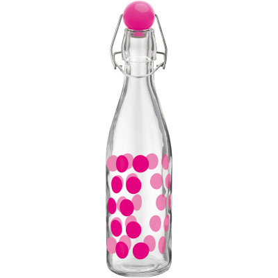 Butelka z korkiem retro Zak! Designs kropki fuksja 0896-170