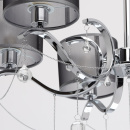 Chromowana lampa wisząca na 6 żarówek - czarne klosze MW-LIGHT Modern 379019006