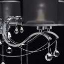 Chromowana lampa wisząca na 6 żarówek - czarne klosze MW-LIGHT Modern 379019006