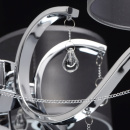 Chromowana lampa wisząca na 6 żarówek - czarne klosze MW-LIGHT Modern 379019006