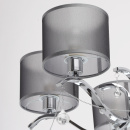 Chromowana lampa wisząca na 6 żarówek - czarne klosze MW-LIGHT Modern 379019006