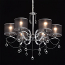 Chromowana lampa wisząca na 6 żarówek - czarne klosze MW-LIGHT Modern 379019006