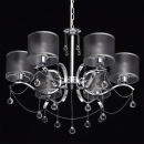 Chromowana lampa wisząca na 6 żarówek - czarne klosze MW-LIGHT Modern 379019006