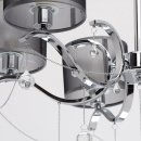 Chromowana lampa wisząca na 6 żarówek - czarne klosze MW-LIGHT Modern 379019006