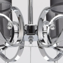 Chromowana lampa wisząca na 6 żarówek - czarne klosze MW-LIGHT Modern 379019006