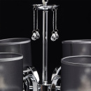 Chromowana lampa wisząca na 6 żarówek - czarne klosze MW-LIGHT Modern 379019006