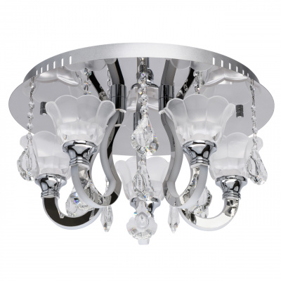 Chromowana, okrągła lampa sufitowa świecące ramiona LED RegenBogen Elegance 659011105