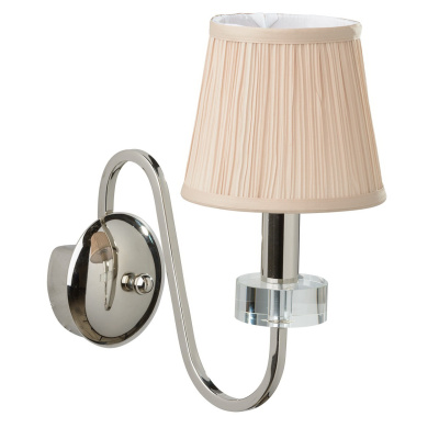 Chromowany kinkiet z beżowym abażurem CHIARO Elegance 386024301