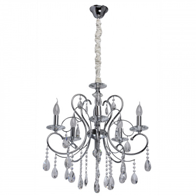 Chromowany żyrandol, regulowana wysokość, duże kryształy MW-LIGHT Crystal 373013205