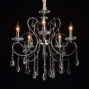 Chromowany żyrandol, regulowana wysokość, duże kryształy MW-LIGHT Crystal 373013205