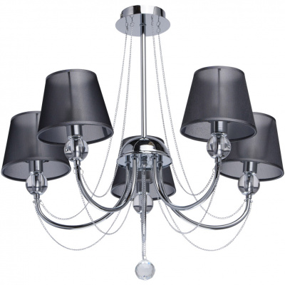 Chromowany żyrandol z czarnymi kloszami Federica MW-LIGHT Elegance 684010305