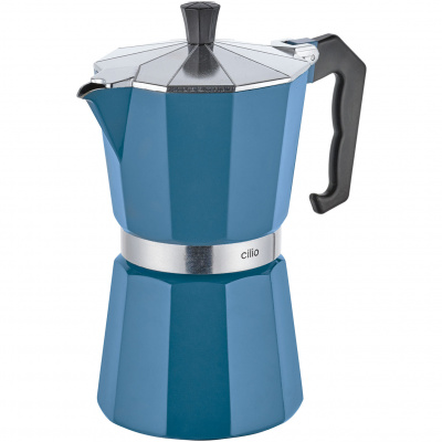 Czajniczek aluminiowy moka na 6 filiżanek espresso Classico Cilio niebieski CI-321418