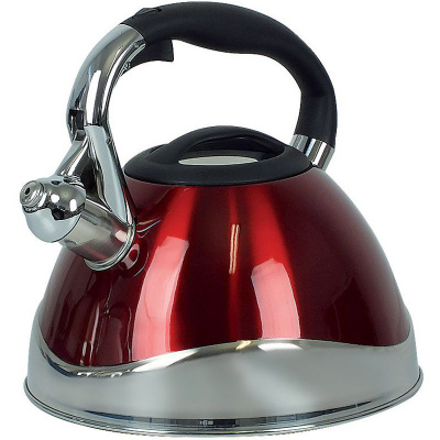 Czajnik stalowy czerwony z gwizdkiem Varus Kela 3 Litry KE-11658