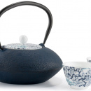 Czarki porcelanowe do herbaty granatowe Yantai Bredemeijer - 2 sztuki G022BP