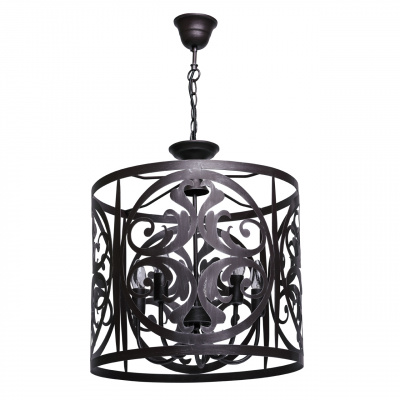 Czarna ażurowa lampa sufitowa w rustykalnym stylu 249017005