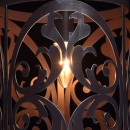 Czarna ażurowa lampa wisząca w rustykalnym stylu 249016801