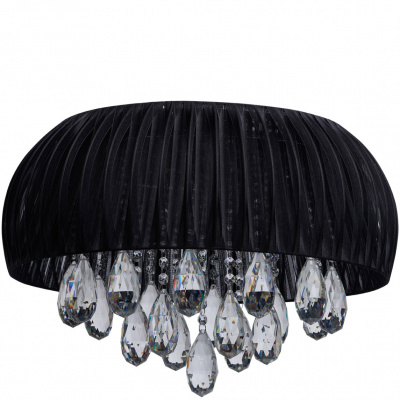 Czarna lampa sufitowa LED ze zdalnym sterowaniem i kryształami MW-LIGHT Elegance 465013714