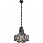 Czarna lampa wisząca do jadalni z kryształami Vitaluce VE4248-1/1S