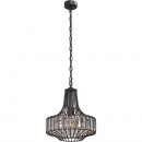 Czarna lampa wisząca do jadalni z kryształami Vitaluce VE4248-1/1S