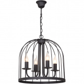 Czarna lampa wisząca typu klatka Vitaluce VE4087/4