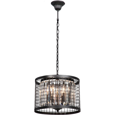 Czarna lampa wisząca z kryształami Vitaluce VE5184-1/4