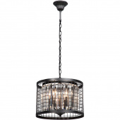 Czarna lampa wisząca z kryształami Vitaluce VE5184-1/4