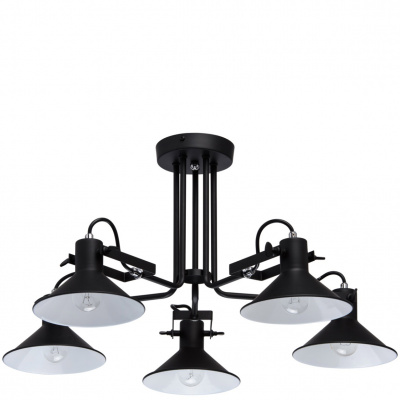Czarne oświetlenie wiszące na 5 żarówek - regulowane klosze MW-LIGHT Loft 691010805