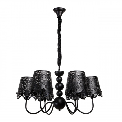 Czarny, metalowy żyrandol na 6 żarówek MW-LIGHT Elegance 472010906