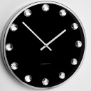 Czarny zegar ścienny Diamond ExitoDesign HS-422DM