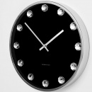 Czarny zegar ścienny Diamond ExitoDesign HS-422DM
