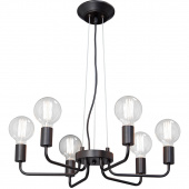 Czarny żyrandol na 6 żarówek bez kloszy Vitaluce VE4254-1/6