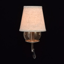 Delikatny kinkiet złoto-srebrny z beżowym abażurem MW-LIGHT Elegance 419021301