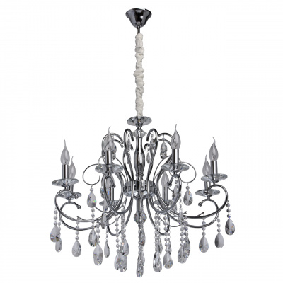 Delikatny żyrandol chromowany z dużą ilością kryształów MW-LIGHT Crystal 373013308