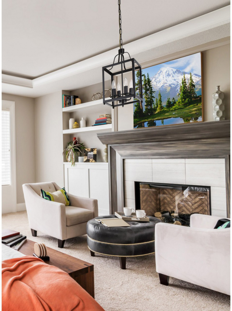 Lampa wisząca czarna klatka na cztery żarówki DeMarkt Loft