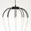 Designerska lampa wisząca LED, czarna, wykończona chromowanymi koralikami 412010401