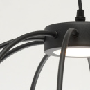 Designerska lampa wisząca LED, czarna, wykończona chromowanymi koralikami 412010401