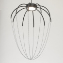 Designerska lampa wisząca LED, czarna, wykończona chromowanymi koralikami 412010401