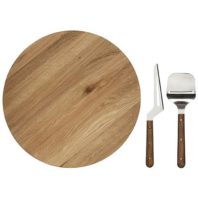 Deska obrotowa + nóż i krajacz do sera Sagaform Oval Oak SF-5010158