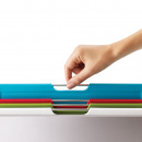 Deski kuchenne do krojenia w stojaku Folio Joseph Joseph M srebrne 60187