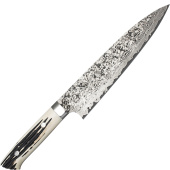 Długi nóż szefa kuchni ręcznie kuty 24 cm Takeshi Saji WBB stal R-2 HB-459