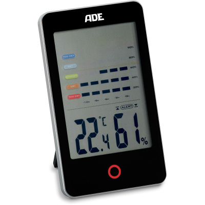 Domowy higrometr i termometr elektroniczny ADE czarny AD-WS 1701
