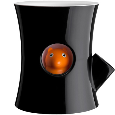 Doniczka Qualy czarno biała QL10075