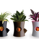 Doniczka Qualy czarno biała QL10075